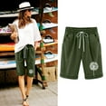 thumbnail image 2 of Top and Shorts Sets for Women, Womens Elastic Waist Blowball Printing Drawstring Shorts, 2 of 4