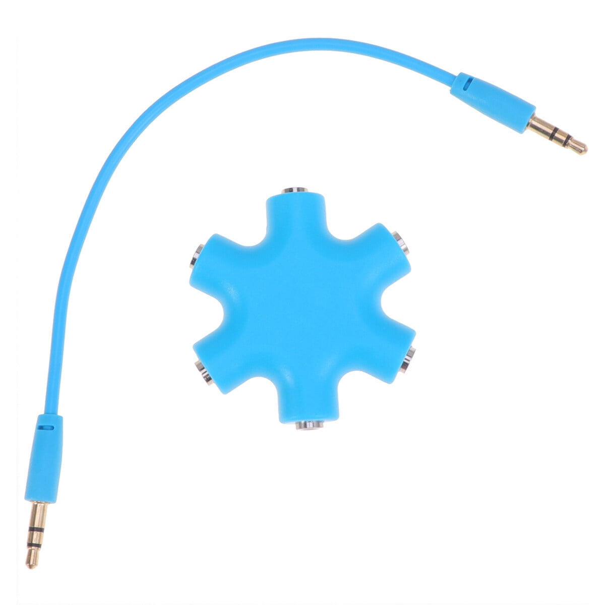 Hexangular Headphone Jack Splitter 5 Way 6 Port Female Audio Connector