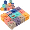 thumbnail image 1 of 12 Piezas Bloques Para Bebés Bloques De Construcción Suaves Juguetes Para Bebés Mordedores Juguete Educativo Squeeze Play Con Números Animales Formas Texturas 6 Meses En Adelante Muyoka Hogar, 1 of 6