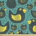 thumbnail image 1 of Animals Upholstery Fabric by the Yard, Birds Illustration Floating Ducks Pips on Water Along Wings and Beaks, Decorative Fabric for DIY and Home Accents, Dark Seafoam and Mustard by Ambesonne, 1 of 5
