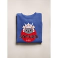 thumbnail image 3 of Japanese Samurai Neko Cat Sign Sweatshirt Women -Image by Shutterstock, Female Small, 3 of 4