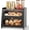 Black, variant on Black Bread Box for Kitchen Countertop, Double Layer Breadbox, Large Capacity with Window, Farmhouse Bread Storage Container, Fits Corner, Cabinet, Pantry