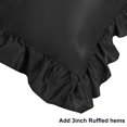 thumbnail image 5 of Unique Bargains 4-Piece Satin Ruffled Edge Pillow Shams, King, Black, 5 of 7