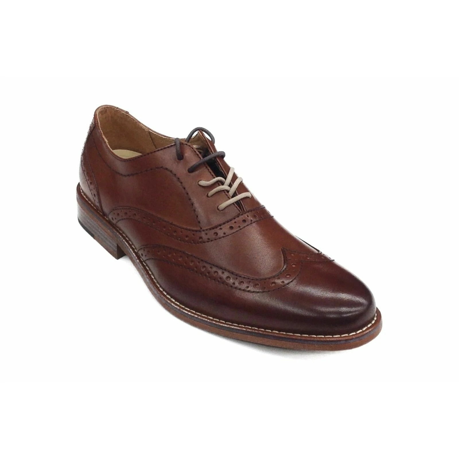 Men Bass Usa Leather Classic Dress shoe WingTip Oxford 70-10122 Corbin Tan brown