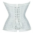 thumbnail image 3 of Grebrafan Corset Renaissance Women Zipper Bustier Plus Size White 5XL, 3 of 5