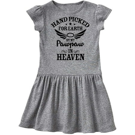 

Inktastic Handpicked for Earth By My Pawpaw in Heaven with Angel Wings Gift Toddler Girl Dress
