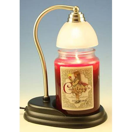 Aurora Pewter Candle Warmer and Courtneys 26 oz Candle - POMEGRANATE
