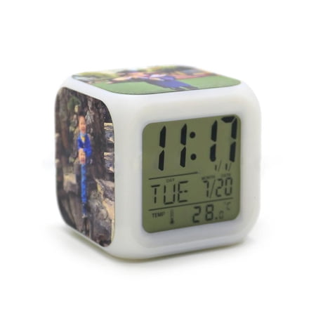 Tibvox 7 Colors Changing LED Digital Alarm Clock Night Light Colorful Color Change Desk Clocks Bedroom Decoration