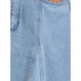 thumbnail image 5 of INSPIRE CHIC Women's Denim Skirt High Waist A-Line Raw Hem Jean Skirt Light Blue L, 5 of 6
