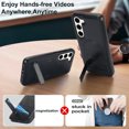 thumbnail image 4 of Allytech Case for Samsung Galaxy S23, Hidden Kickstand PU Leather [Compatible with MagSafe] Case, [Anti-Drop & Shockproof] Ultra Slim Retro Protective Case for Women Men - Black, 4 of 8