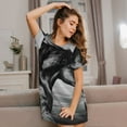 thumbnail image 3 of Xecao Chemise de Nuit Ample pour Femmes, Manches Courtes, Imprimé Décontracté, 3 of 6