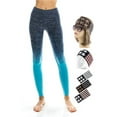 thumbnail image 2 of TD Collections Girl's Slim Two Tone Workout Full Length Yoga Pants (L, Navy+Ocean Blue), 2 of 5