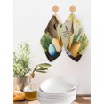 thumbnail image 2 of Spring Kitchen Dish Towels for Drying Dishes Set of 3, Brown Vintage Birds Cages Eggs Flowers Herbs Waffle Weave Microfiber Hand Tea Bathroom Towels Quick Dry & Absorbent Towel 12x12, 2 of 7
