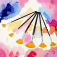 thumbnail image 1 of Juego de 6 pinceles de acuarela para artistas, pinceles de pintura duraderos, kits de pinceles para niños, pinceles de pintura acrílica para principia Macarena Pincel de artistas, 1 of 8