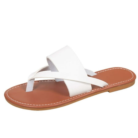 

YanHoo Clearance Flip Flops for Women Girls Thong Slide Sandals - Summer Dressy Bohemian Travel Flat Sandals Cute Low Wedge Summer Open Toe Sandal Shoes