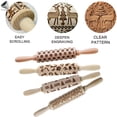 thumbnail image 3 of PULLIMORE 3D Christmas Wooden Rolling Pins 17" Embossed Roller Pin with Xmas Tree Snowflake Deer Pattern Cookies Cake Baking Tools, 3 of 9