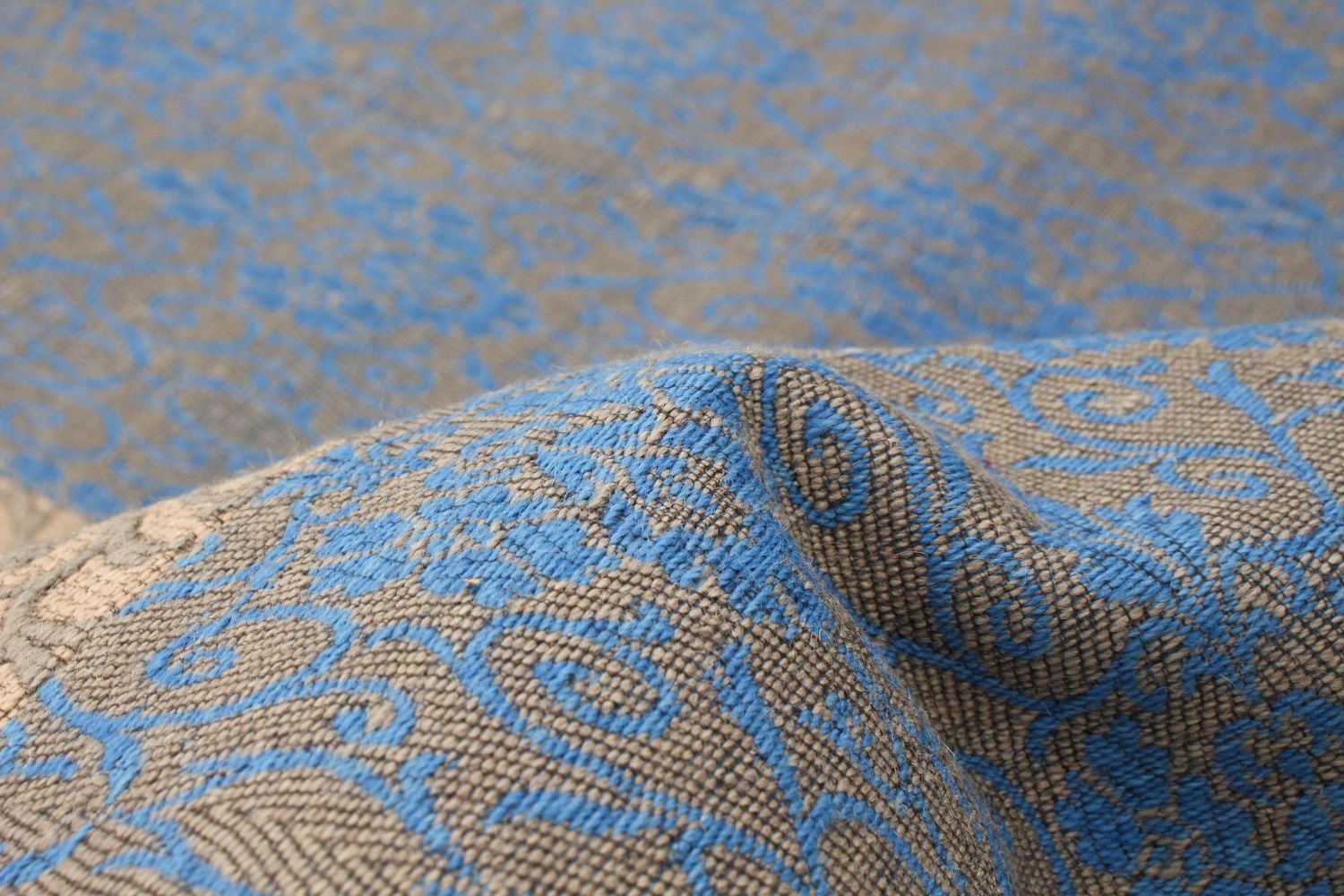 ECARPETGALLERY 6'8" x 9'9" Transitional Collage Handmade Area Rug for Living Room, Dining Room and Bedroom in Blue