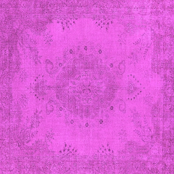 Ahgly Company Indoor Square Oriental Pink Industrial Area Rugs, 8' Square
