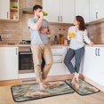 thumbnail image 6 of 2-Piece Kitchen Rugs Set Non-Slip Mats Carpet Floor for Kitchen, Bathroom (19.7"x27.6" & 19.7"x47.2") Scattered Birds and Flowers, 6 of 7
