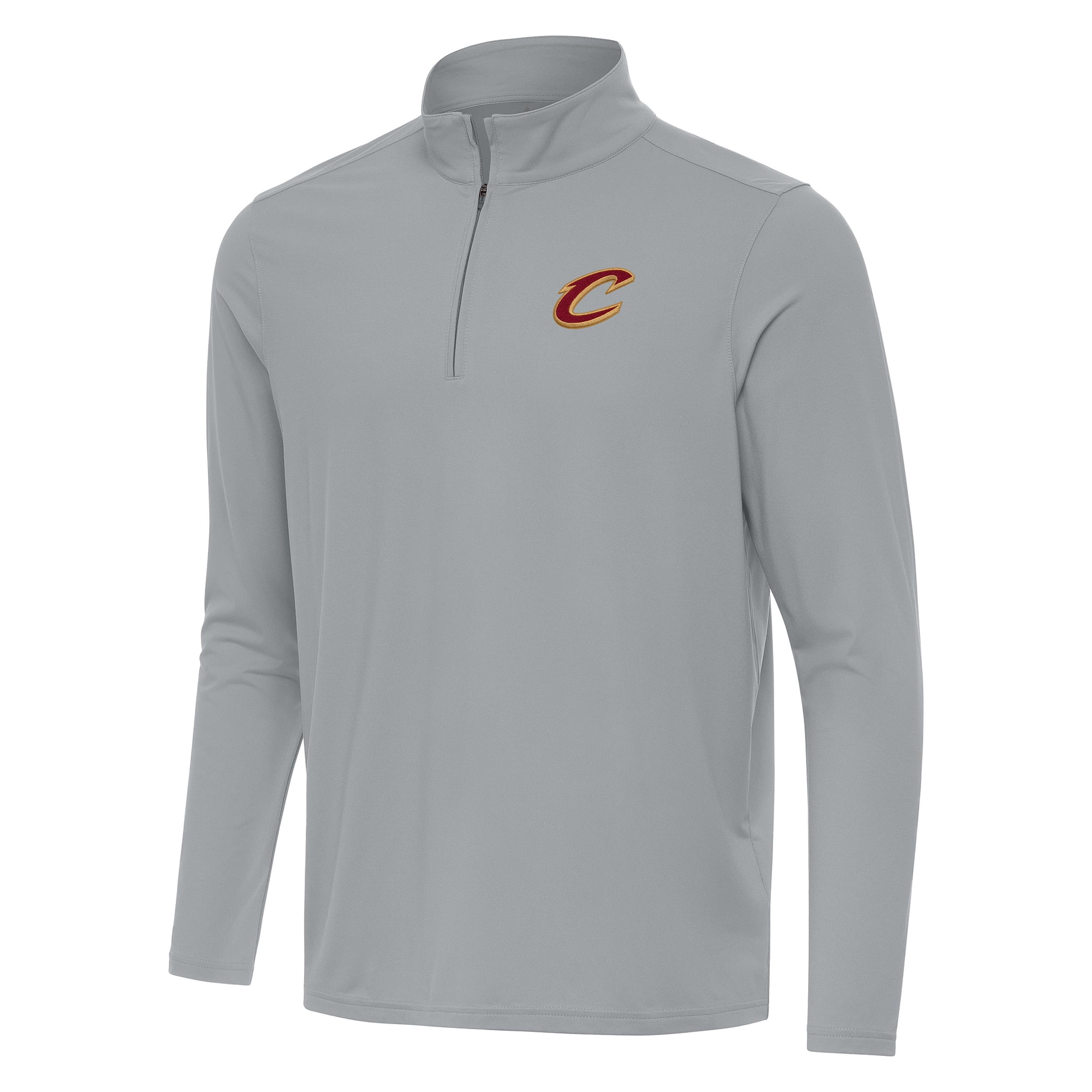 Men's Antigua Gray Cleveland Cavaliers Intent Quarter-Zip Top