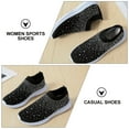 thumbnail image 3 of Onaparter Rhinestone Sneakers for Women Womens Slip Simple Sports Shoes Hard-wearing Platform Casual Work Miss （Black）, 3 of 6