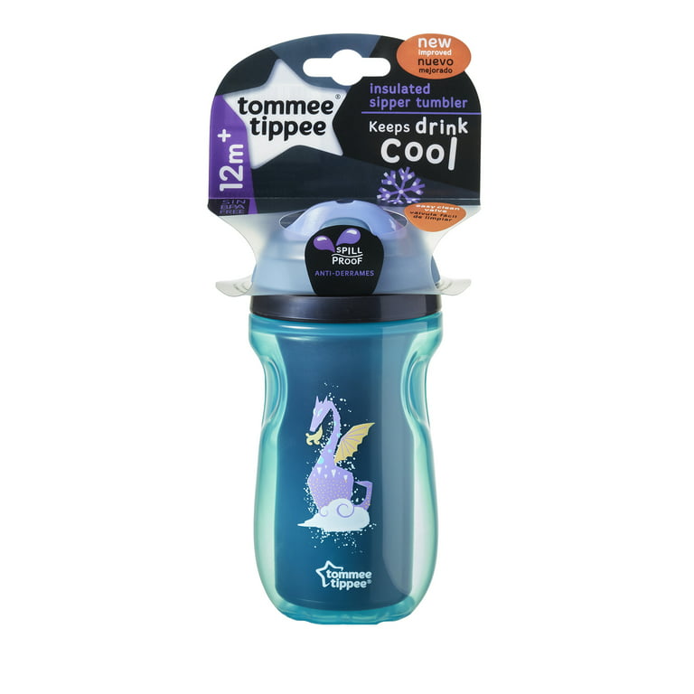 Tommee Tippee Insulated Sippee Toddler Tumbler Cup, 12+ months – 2 Count  (Colors & Designs Vary) 