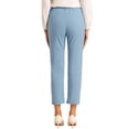 thumbnail image 3 of Pantalones de trabajo de mujer Inspire Chic de cintura alta con elástico en la parte posterior, largo hasta el tobillo, talla XL, azul claro sólido, 3 of 5