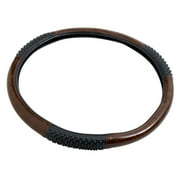 RoadPro 18 .in Black-Wood Grain Comfort Grip Steering Wheel Cover Extra Large