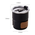 thumbnail image 3 of Litrail Food Grade 304 Stainless Steel Camping Cup 300mL - with Solid Wood Sleeve & Leakproof Plastic Lid - for Coffee, Cold Drinks & Beer - Outdoor Hiking Picnic Reusable Mug, 3 of 6