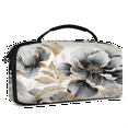 thumbnail image 2 of Herdesigns Marble Flower Carry Case Compatible with Nintendo Switch 2, with 20 Game Card Slots, Gray and Black Floral Portable Travel Carrying Case Pouch for Accessories & Games, 2 of 8