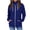 Blue, variant on Fesfesfes Fashion Women Flannel Jacket Long Sleeve Open Front Loose Outerwear Blouse Coat Pockets Blouse Tops On Sale