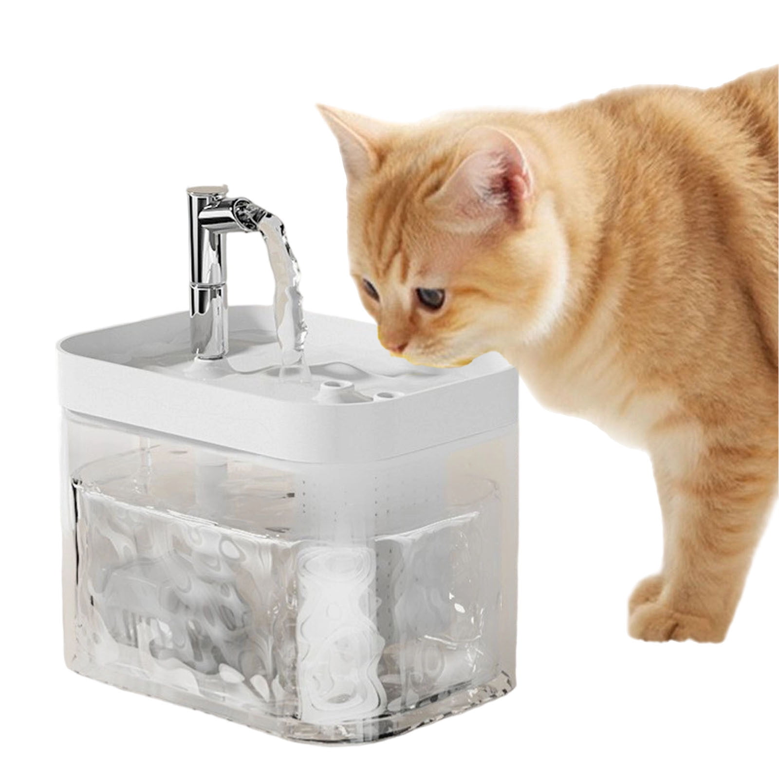 Cat Water Fountain Stainless Steel with Sensor 108oz 3.2L Battery Operated Cordless Automatic Water Dispenser Quiet Pump BPA-Free Automatic Cat for Drinking, Easy Clean for Cats Dogs Pets
