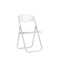 Flash Furniture Hercules Series Plastic Folding Event Chair with Ganging Brackets, White