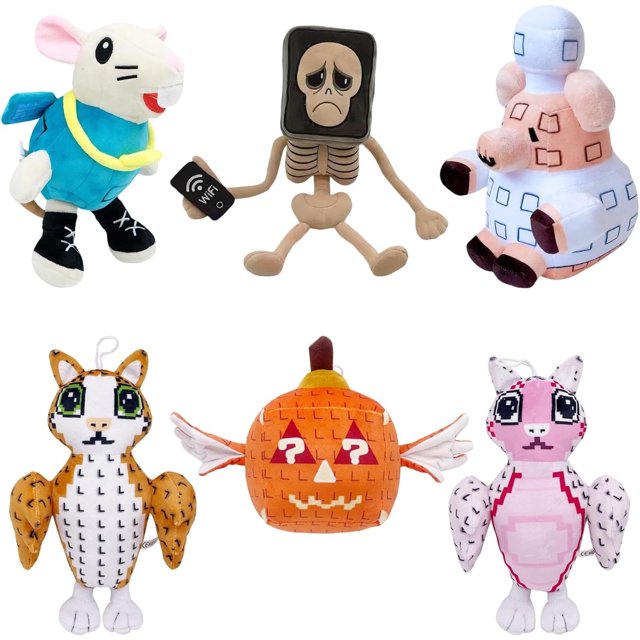 Robar un juguete de peluche Brainrot, lindo animal de peluche suave, regalo coleccionable para fanáticos de los juegos (color K),6pcs B