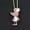 Pink, variant on New Fashion Cute Enamel Crystal Mouse Rat Animals Pendant Sweater Chain Necklace-Red