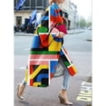 thumbnail image 3 of Women'S Winter Floral Print Coat Long Sleeve Lapel Ankle Length Long Trench Coat As Shown 17 S, 3 of 4