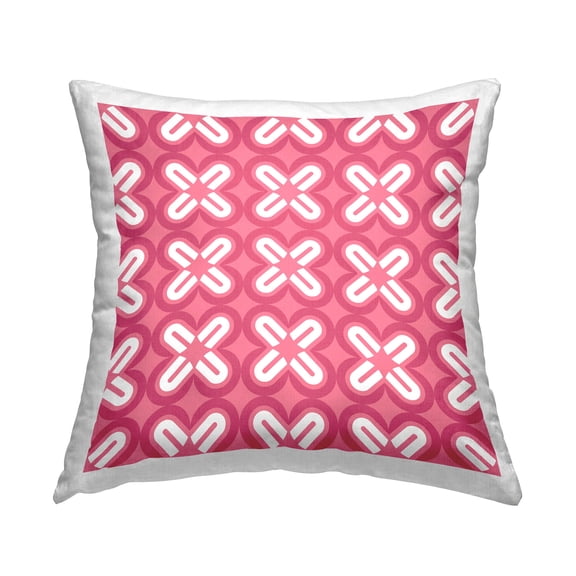 Stupell Industries Pink Modern Shapes Pattern Printed Throw Pillow Design by Geoff Tygert