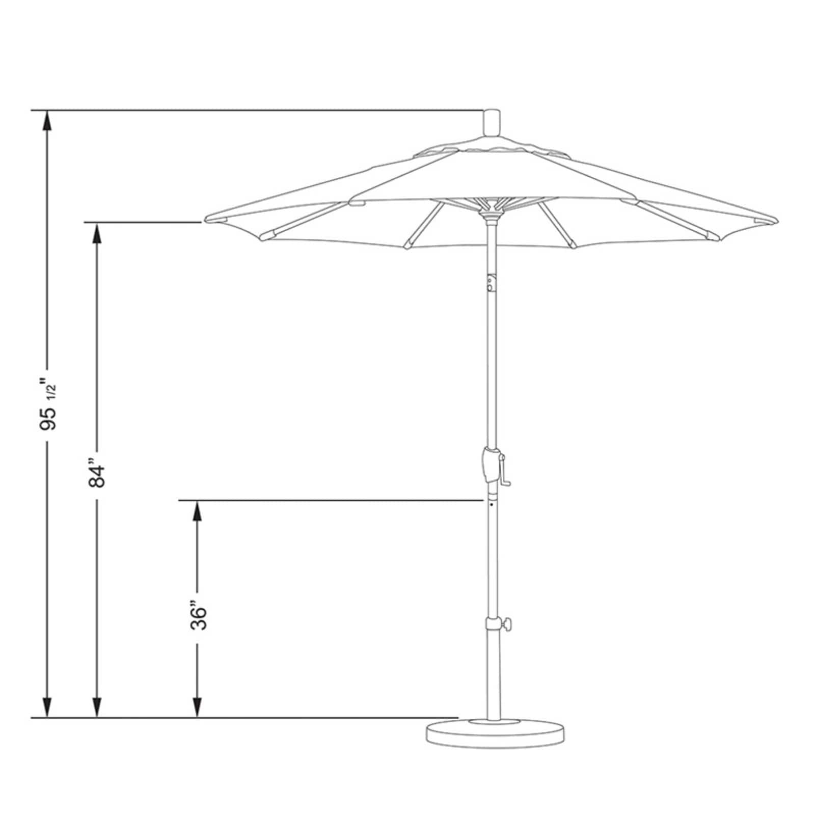 California Umbrella  7.5 ft. Round Aluminum Market Umbrella - Sunbrella Linen Sesame - image 3 of 3