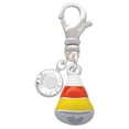 thumbnail image 2 of Delight Jewelry Silvertone Small 3-D Enamel Candy Corn - Silvertone Clip on Charm with Clear Crystal Drop, 2 of 4