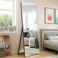 NeuType 22" x 65" Black Contemporary Full Length Mirror