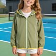 thumbnail image 6 of zuwimk Girls Rain Jackets Lightweight Waterproof Hooded Raincoats Windbreakers(13-14 Years,Green), 6 of 8