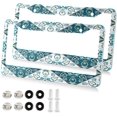 thumbnail image 2 of GZHJMY Mexican Talavera License Plate Frames Set of 2, Universal Aluminum License Plate Holders 2 Holes Car Tag Frames Automotive Exterior Accessories with Screw Caps Decorative, 2 of 7