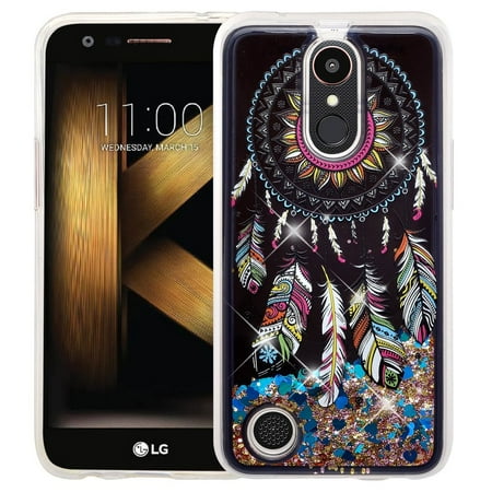 Rebel Floating - Bling Liquid Glitter Floating Quicksand Case Cover for LG Aristo 2 Plus Case, Aristo 2, LG Tribute Dynasty, Rebel 3, Zone 4 Case - Dream Catcher
