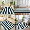 thumbnail image 4 of Area Rugs 2.7'x5', Green Navy Blue Striped Carpet Runner Indoor Outdoor Rugs Home Decor Aesthetic, Chic Abstract Lines Geometric Non Slip Mats Washable Accent Rug for Living Room Bedroom, 4 of 8