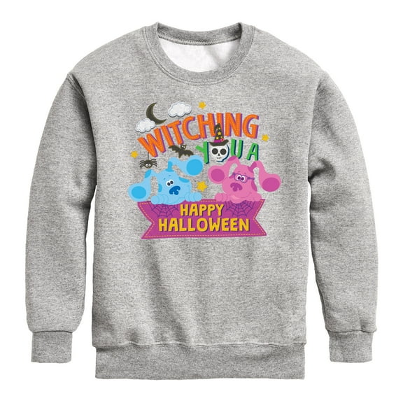 Blue's Clues - Witching You A Happy Halloween - Toddler And Youth Crewneck Fleece Sweatshirt