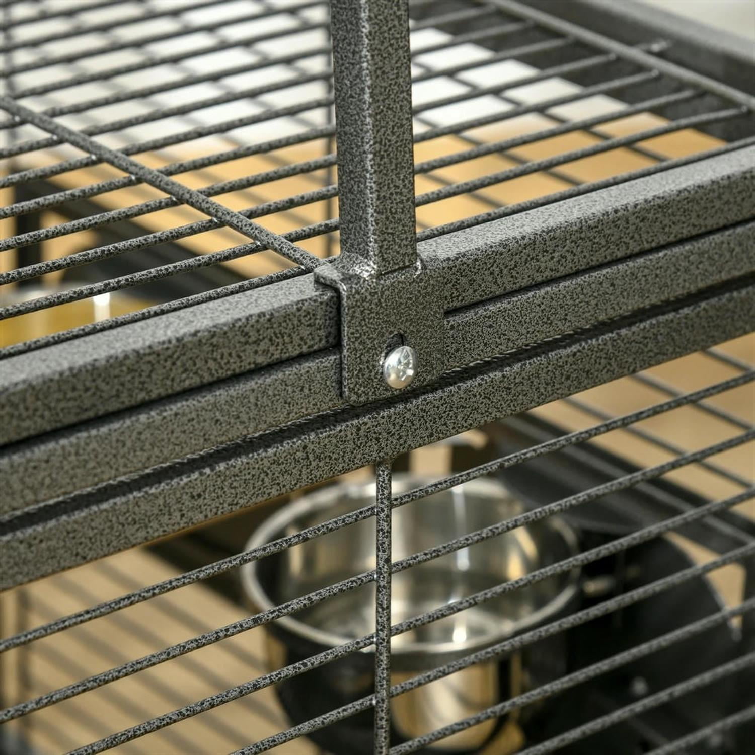 Kadyn 18" Heavy Duty Travel Bird Cage Carrier with Handle Perch for Parrots Conures Lovebird Cockatiel Parakeets, Black