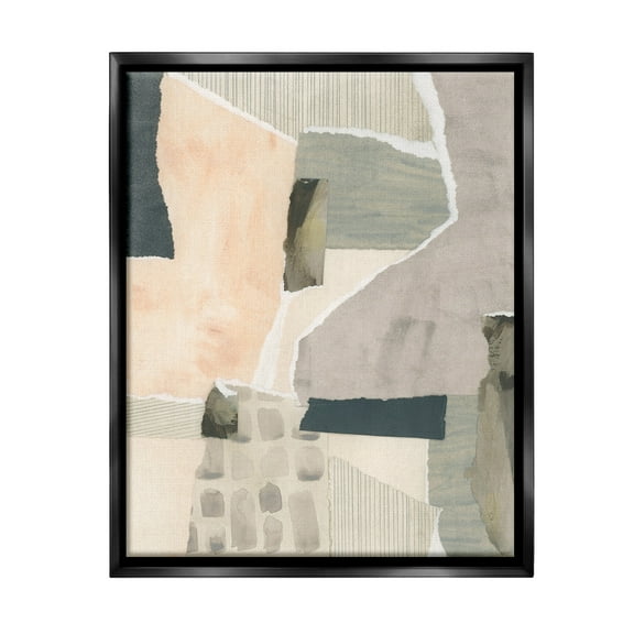 Stupell Industries Neutral Patterns Abstract Abstract Painting Black Floater Framed Canvas Art Print Wall Art, 17 x 21