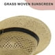 thumbnail image 4 of Sombrero de paja de jazz con hebilla de cuero para hombres y mujeres, con circunferencia de 56-58 cm, sombrero para el sol, protector solar, sombrero de playa, sombrero para el sol, 4 of 5