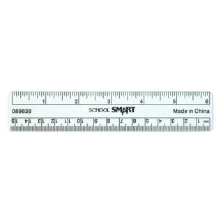 School Smart Inches and Metric Plastic Ruler 12 in Clear Pack of 10