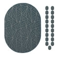 thumbnail image 1 of Furnish My Place Geometrical Pattern Indoor/Outdoor Refine Blue Rug, Abstract Area Rug, Doorway Mat, Contemporary Rug for Living Room, Entryway, Made in USA, 2' x 4' Oval - Set of 20, 1 of 5